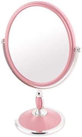 MZXUN Plastične Kući Toiletry Radnju Ovalni Samo Stajati Dvije Strane Šminku Compact Ogledalo Pink