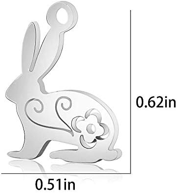 FAFAHOUSE 20 PC od Nerđajućeg Čelika Bunny Rabbit Priveske Šarm za Ogrlicu Narukvicu Naušnicu DIY Nakit
