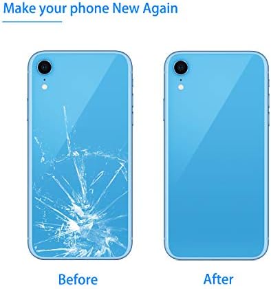 Vimour NAKON Nazad Stanovanje Zamjenu za iPhone XR 6.1 Cm Svi Nosači sa Strane Dugme i Ljepilo Trake (Plava)
