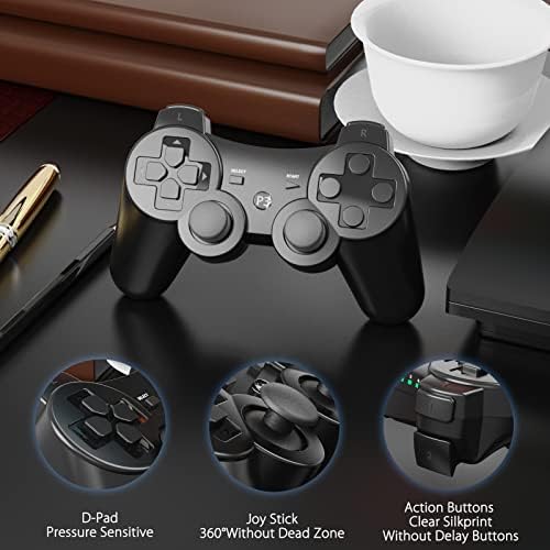 YCZHDV Bežični Igru Kontrolor Skladu sa PS3, Duplo Šok Kontrolor Joystick za PS3, Šest osi Prijedlog Igru