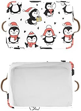 XIUCOO zimovanje Sladak Pingvini Skladište Korpu Kante Porodični Pas Tkanine Korpi sa Ručkama 4 Kutije