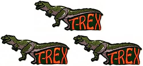 Kleenplus 3pcs. Zeleno Dinosaurus Patch Zanata Umjetnosti Šivanje Popraviti T-Rex Dinosaurus Crtani Film