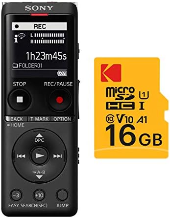 Sony UK-UX570 Digitalni Snimač Glasa (Crna) sa 16GB memorijsku Karticu Snop (2 Stvari)