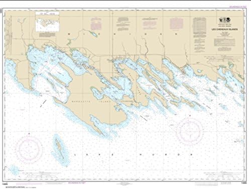 NOAA Karton 14885-Les Cheneaux Ostrva po Istočnom Pogled Geospatial